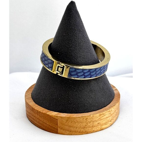 Vintage J.Crew Faux Snake Skin Magnet Closure Bangle - Picture 2 of 5